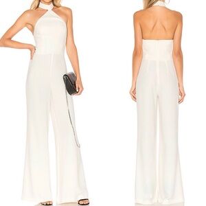 Amanda Uprichard Andrew Jumpsuit Halter High Neck White Petite XS